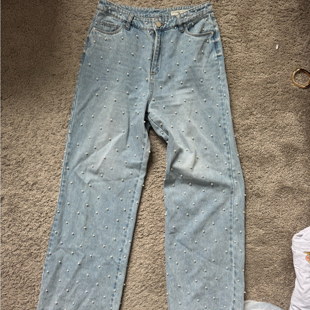 Blank NYC The Franklin Pearl Light Wash High Rise Wide Leg Jeans Size 28